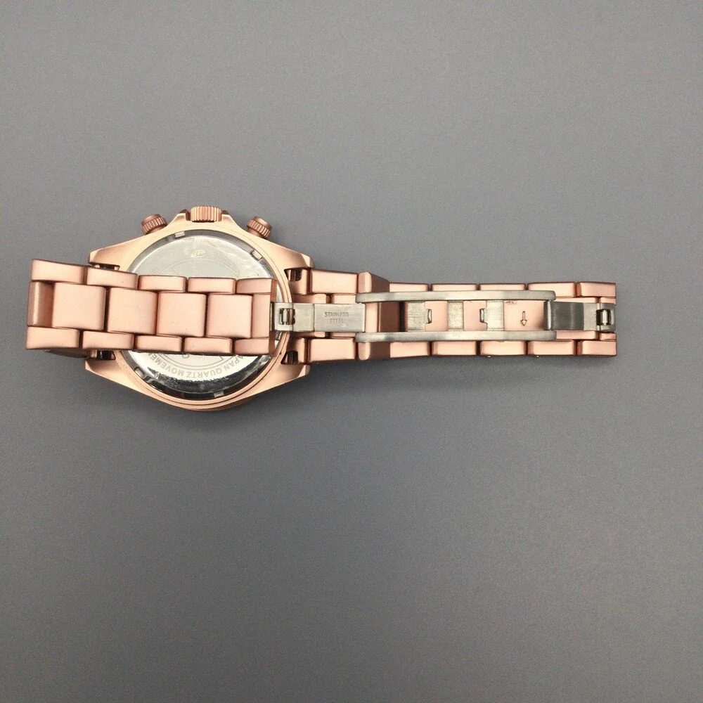 A_line Amore Chronograph Women Watch 40mm Rose Gold Tone New Battery 6.5